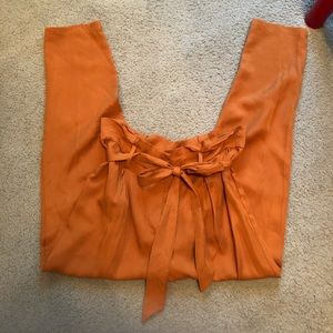 GB Burnt Orange Paper Bag Pants